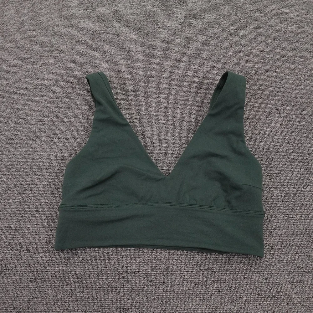 Lululemon Align V-Neck Bra Womens 8 Green Longline V Neck Yoga Athletic